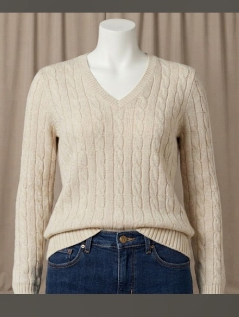 L Ribbed Knit Sweater - Picture 1 of 3